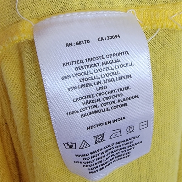 Anthropologie Akemi + Kin Piaf Yellow Boho Crochet Tank Size Small - Picture 9 of 9